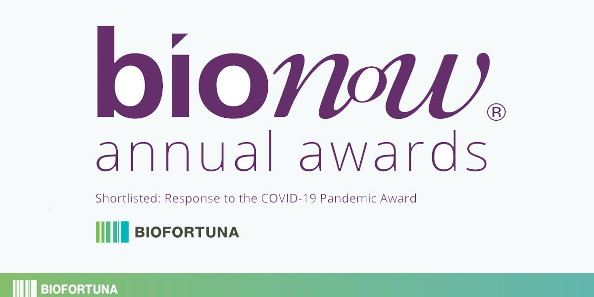 Bionow awards logo is displayed above the main copy